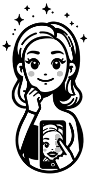 consumer using makeup mirror